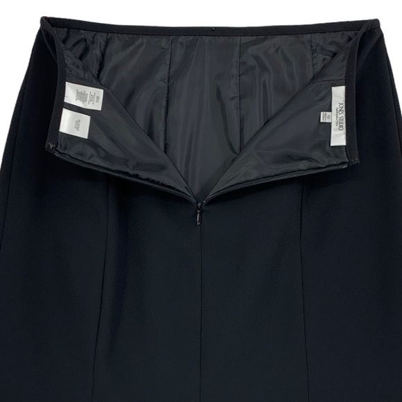 Jones Studio Separates Box Pleat Hem Black Skirt Size 10 - Picture 10 of 14